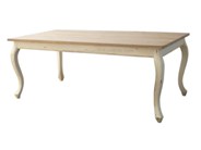 FR003-French Queen anne eetafel 220cm White jasmine