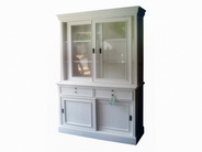 WW016-White Wash Shop Cupboard 4 Sliding Doors no Slats 1